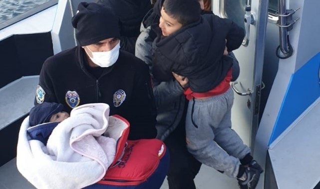 Donmak üzere olan mültecileri deniz polisi kurtardı