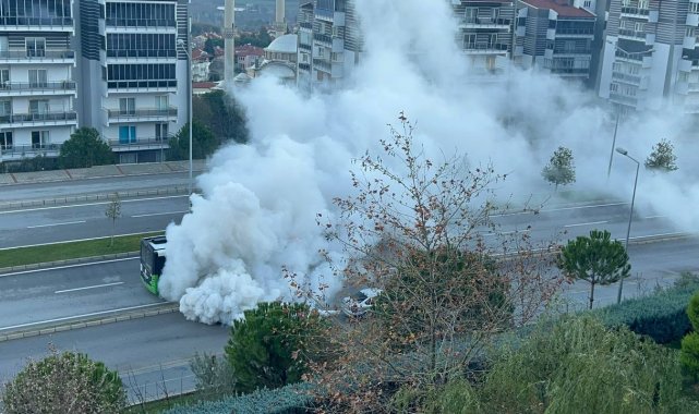 Egzoz dumanı Antalya yolunda ulaşımı aksattı