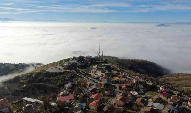 Elazığ sis denizinde kayboldu, eşsiz görüntüler oluştu