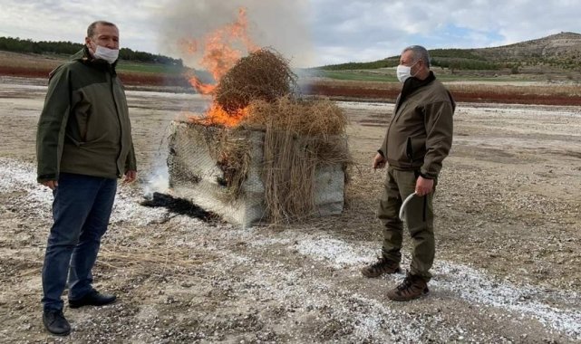 Elazığ'da avlanmada kullanılması yasak gümeler imha edildi
