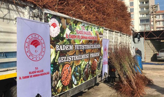 Elazığ'da çiftçiye 68 bin 500 adet badem fidanı dağıtıldı
