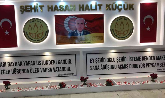 Elazığ'da şehidin adını taşıyan okulda, şehit için köşe yapıldı