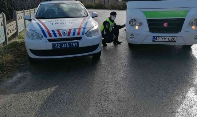 Ereğli jandarmadan kış lastiği denetimi