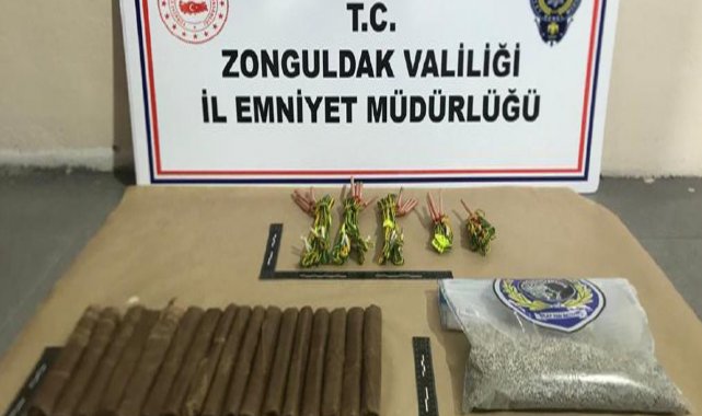 Ereğli polisinden operasyon: 2 kilo uyuşturucu ve dinamit ele geçirildi