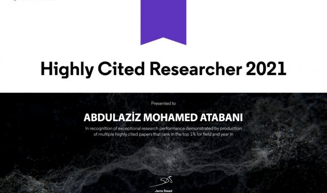 ERÜ&#039;lü Atabani, dünyanın en çok atıf alan araştırmacıları arasında