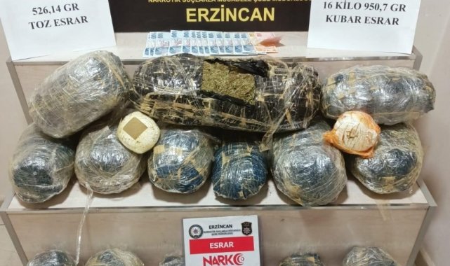 Erzincan&#039;da 56 kilo uyuşturucu ele geçirilerek 5 kişi tutuklandı