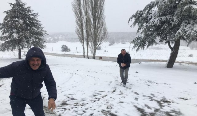 Eskişehir'de kar sevinci
