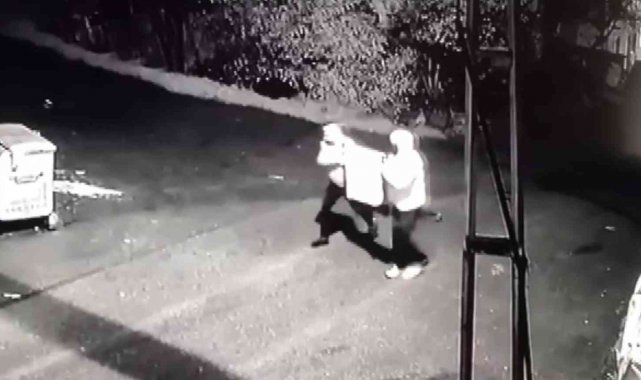 Evden çaldıkları televizyonu battaniyeyle örtüp götürdüler