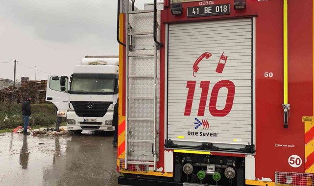 Gebze'de tırda çıkan yangın korkuttu