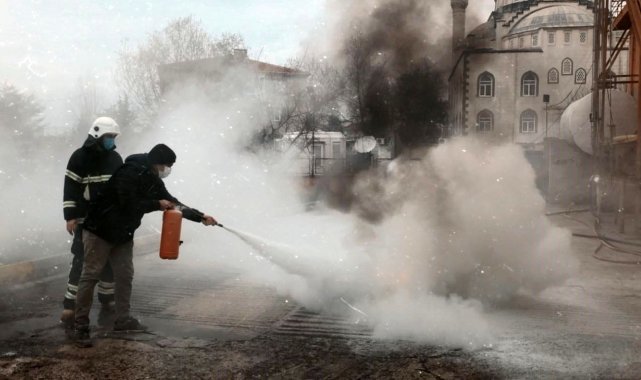 Gönüllülere yangın eğitimi