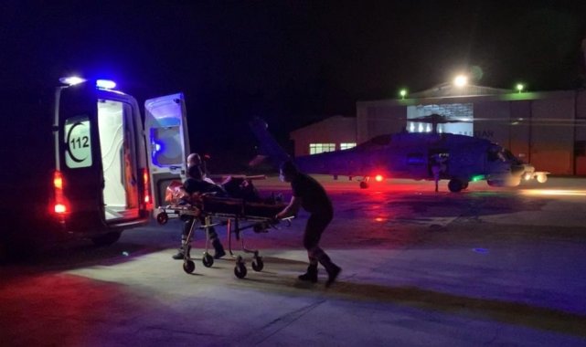 Helikopterle Çanakkale'ye tahliye edildi