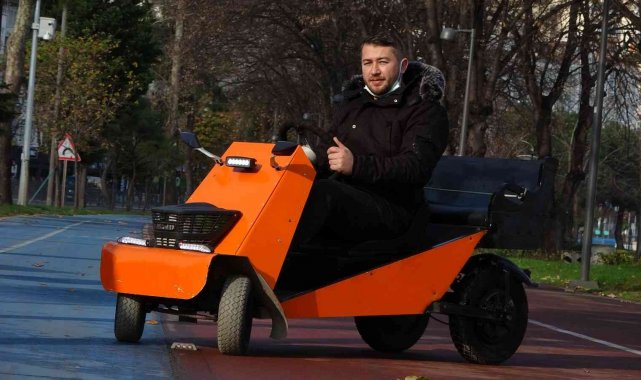Hurda malzemeleri kullanarak elektrikli araç yaptı: 2 TL'ye 50 kilometre yol gidiyor