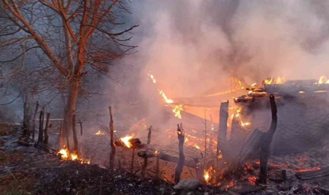 İki katlı ev alevlere teslim oldu