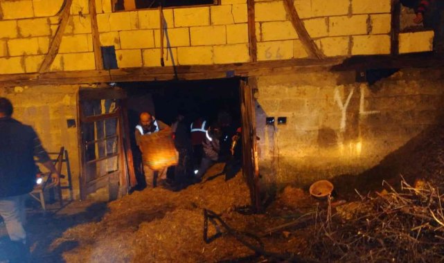 İki katlı evin odunluğunda yangın çıktı