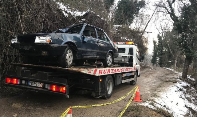 İki kişiye mezar olan otomobil uçurumdan çıkarıldı