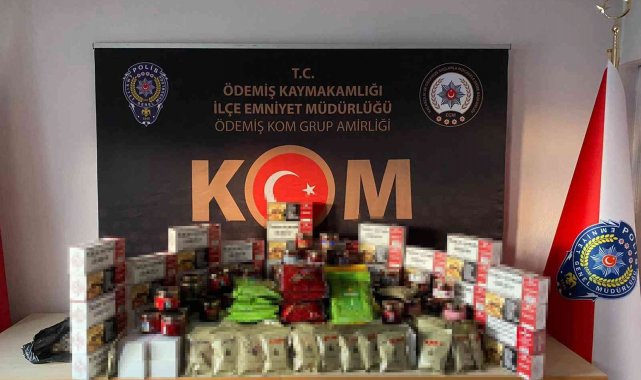 İş yerinde kaçak ve bandrolsüz nargile tütünü ele geçirildi