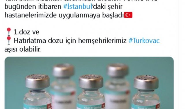 İstanbul Valisi Ali Yerlikaya&#039;dan TURKOVAC paylaşımı