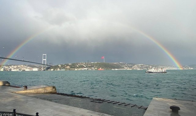 İstanbul&#039;da gökkuşağı sürprizi