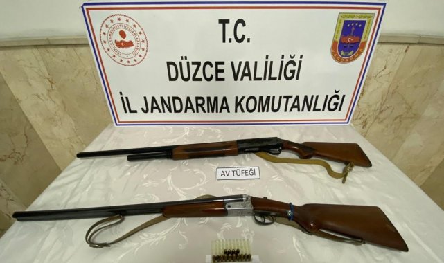 Jandarma ekipleri, ruhsatsız tüfeklere el koydu