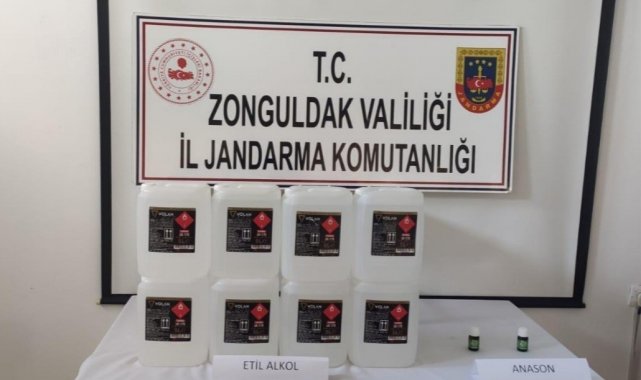 Jandarma'ya 40 litre etil alkol ve anasonla yakalandı