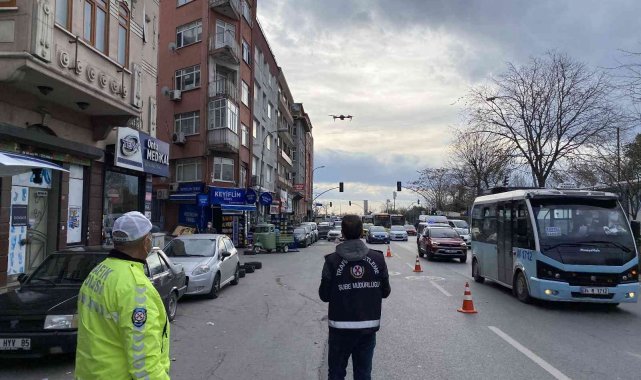 Kadıköy'de drone destekli denetimde kırmızı ışık ihlaline ceza yağdı