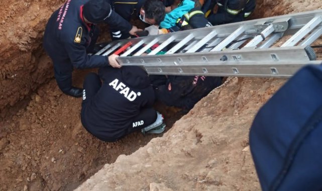 Kahramanmaraş&#039;ta kanalizasyon kazısında göçük: 1 işçi yaralandı