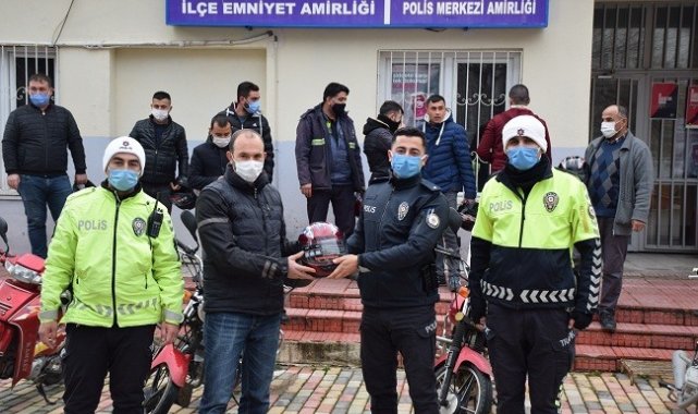 Kahramanmaraş'ta motosiklet sürücülerine kask