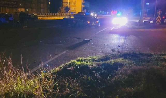 Kaldırıma çıkan otomobil uyarı levhalarına çarparak durabildi: 1 yaralı