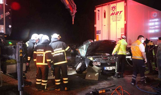 Kapıkule güzergahında feci kaza: 2 ölü