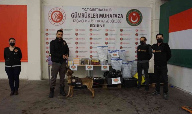 Kapıkule&#039;de yaklaşık 22 milyon değerinde uyuşturucu ve ticari eşya ele geçirildi