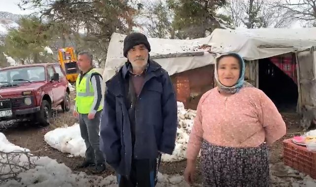 Kar yağışı nedeniyle yaylada mahsur kalan aile kurtarıldı