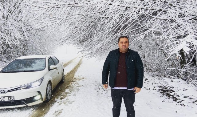 Kar yağışını duyan Bilecikliler Kapaklı köyüne koştu