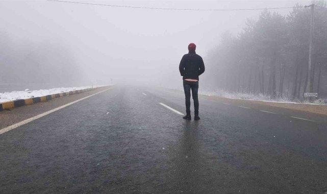 Karabük'te sis ve kar yağışı etkili oluyor