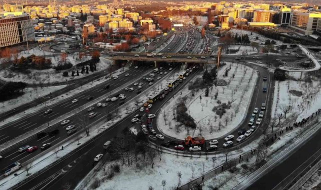 Karın yağmasıyla beyaza bürünen Beykoz havadan görüntülendi