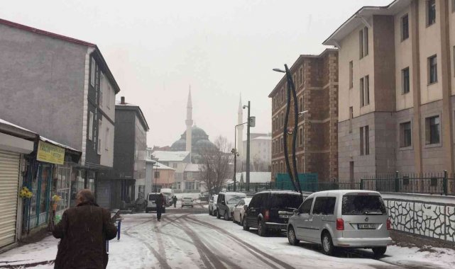 Karlıova'da kar yağışı