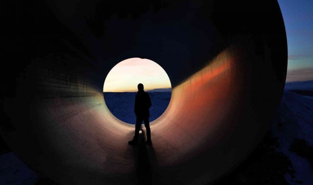 Kars'ta kartpostallık gün batımı