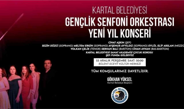 Kartal Belediyesi Gençlik Senfoni Orkestrası yeni yıl konseriyle sahnede