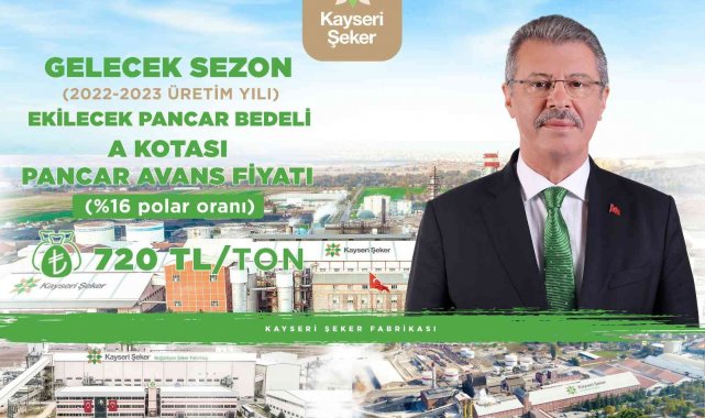 Kayseri Şeker 16 polar pancar bedeli avans fiyatına yüzde 71.42 zam yaptı