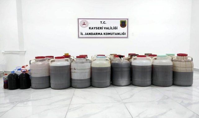 Kayseri&#039;de 495 litre kaçak alkol ele geçirildi