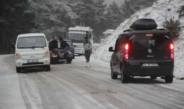 Kazdağları'nda kar çileye döndü