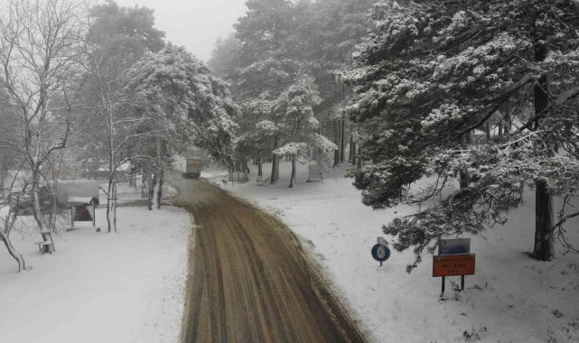 Kazdağları'nda kar şiddetini artırarak devam ediyor