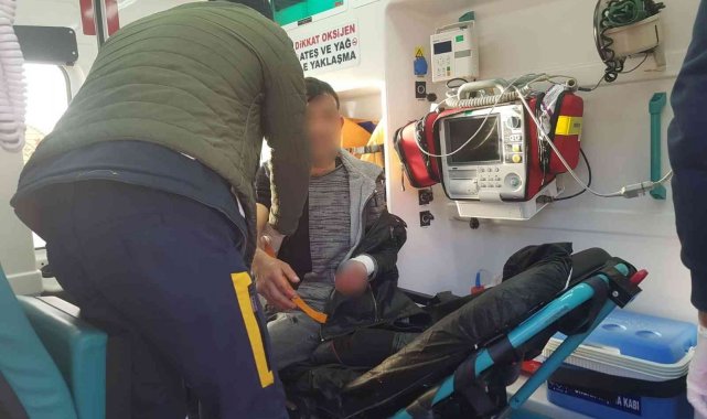 Kesici aletle kendisine zarar veren şahıs hastaneye kaldırıldı