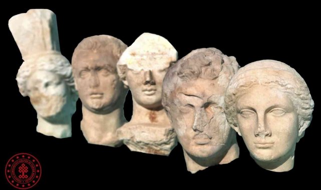 Knidos antik kentinde mermer heykel başları bulundu