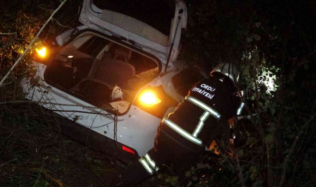 Kontrolden çıkan otomobil arsaya uçtu: 2 yaralı