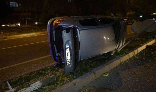 Kontrolden çıkan otomobil takla attı: 1 yaralı