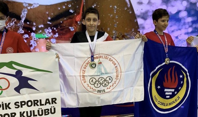 Körfezli yüzücüler madalya ile döndü