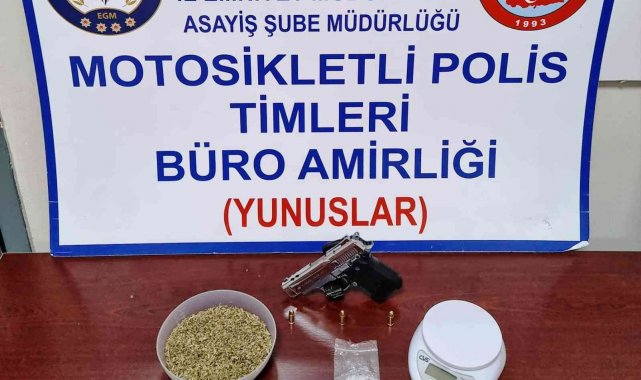 Kütahya&#039;da uyuşturucu madde ve ruhsatsız tabanca ele geçirildi