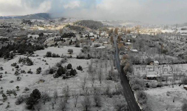 Kütahya'ya mevsimin ilk karı