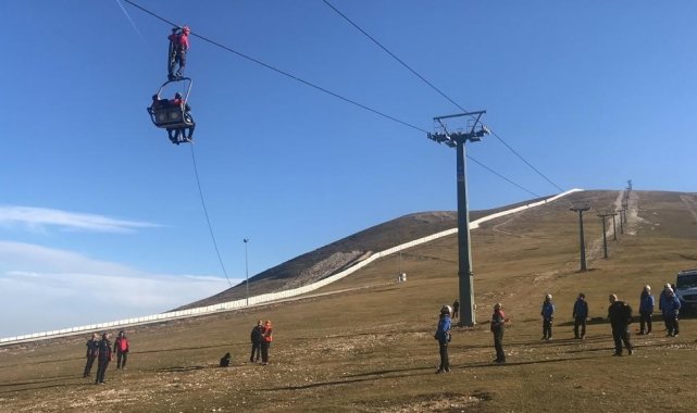 Ladik Akdağ'da nefesleri kesen tatbikat