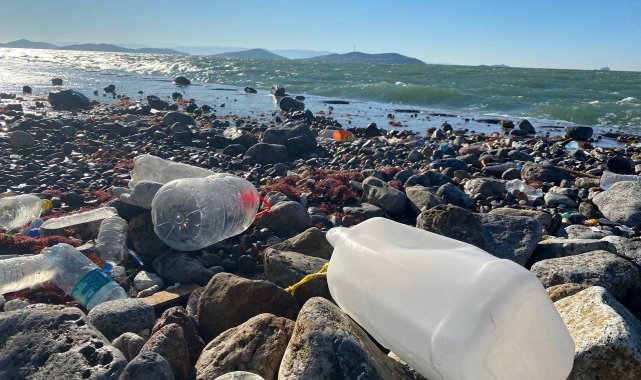 Lodos nedeniyle deniz altından çıkan atıklar Caddebostan Sahile vurdu